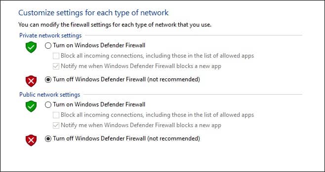 Disable Your Firewall or Antivirus Software