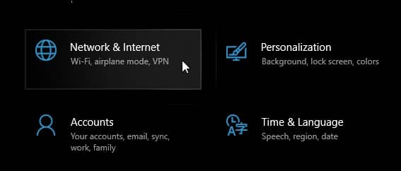Go to start settings & Network and Internet