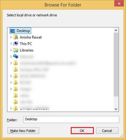 Choose the saving destination of the file