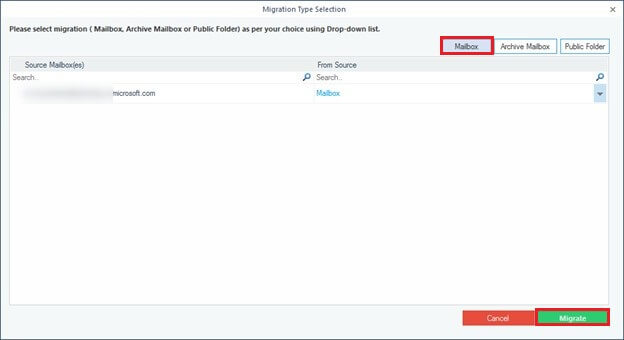 Set Filter and Migrate