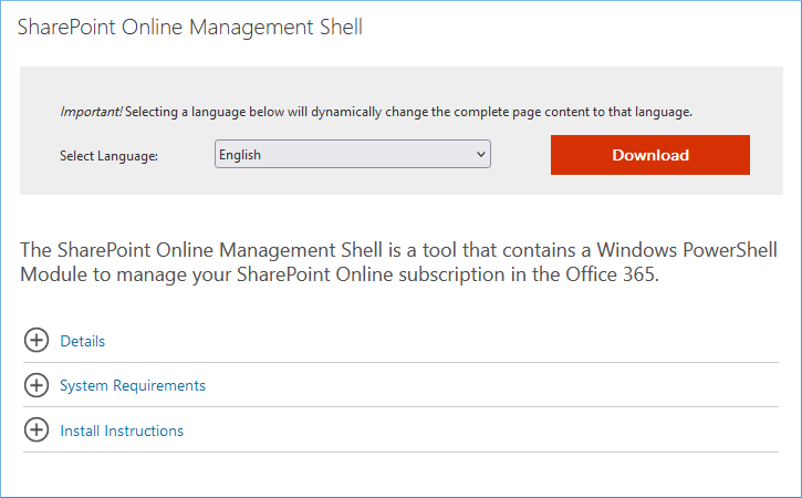 Download SharePoint Online Management