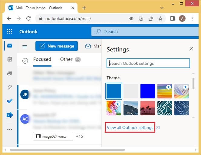 View all Outlook settings.