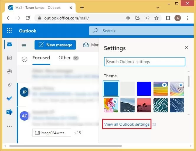 click View all Outlook settings
