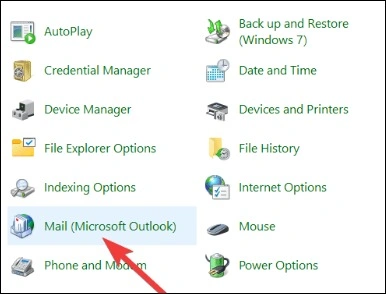 Access Control Panel and tap on Mail