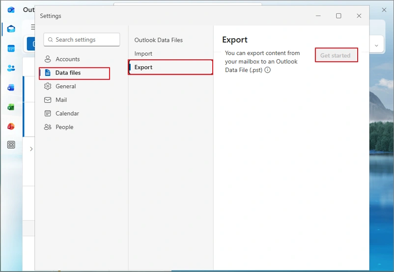 Select Data Files and go to Export