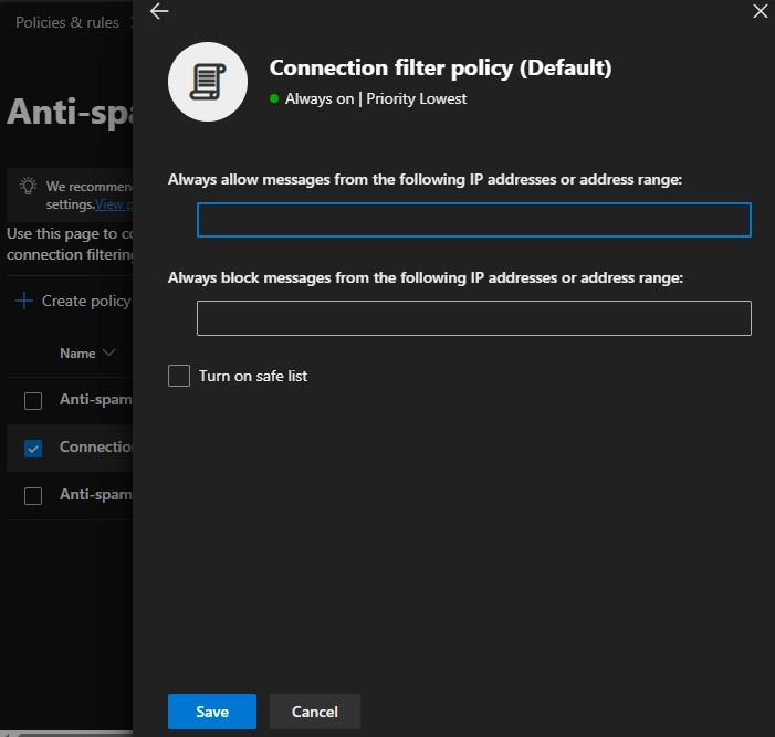 add a single IP or a range of IP addresses to the Allow or Block list