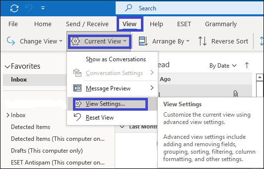 open View Settings