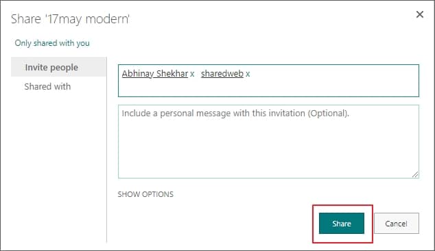 enter the email addresses