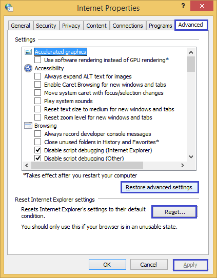 Click apply to save the changes