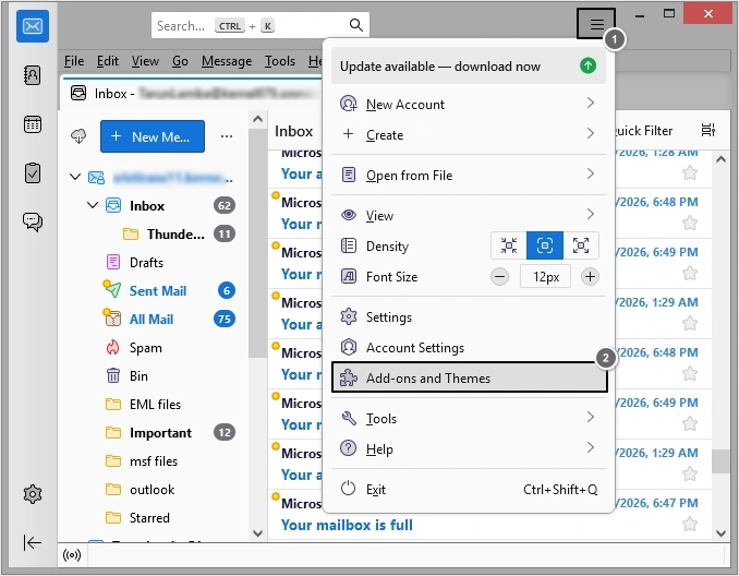 select Add-ons and Themes