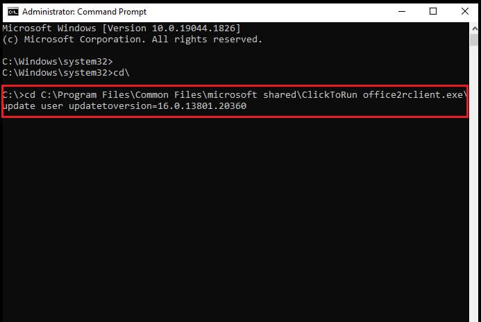 Type the following commands and hit enter