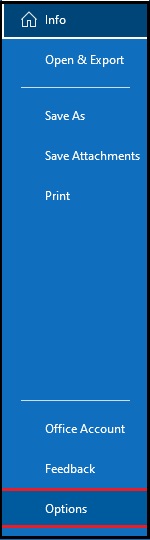From the Outlook ribbon on the top Select option