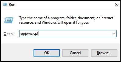 Open the Run dialogue box and  type appwiz.cpl