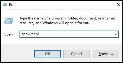 type appwiz.cpl