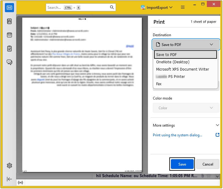Select Save to PDF 