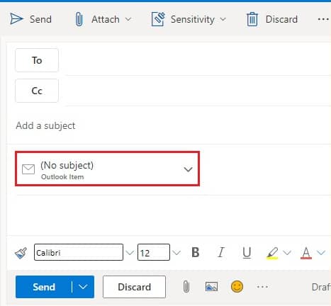 selected email to the new message window