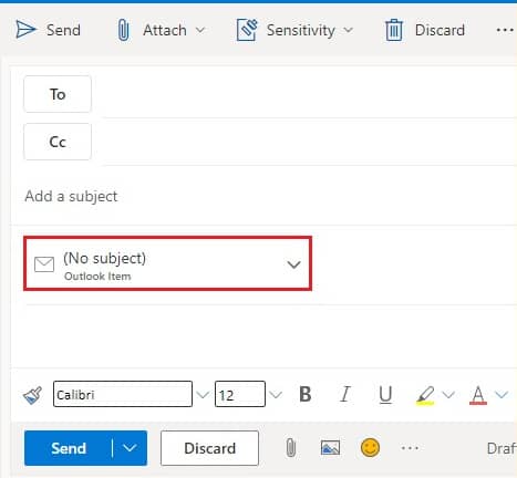 selected email to the new message window