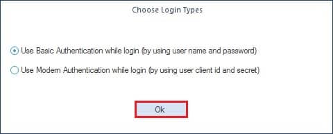 choose any of the two login types