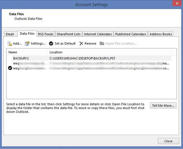 data files