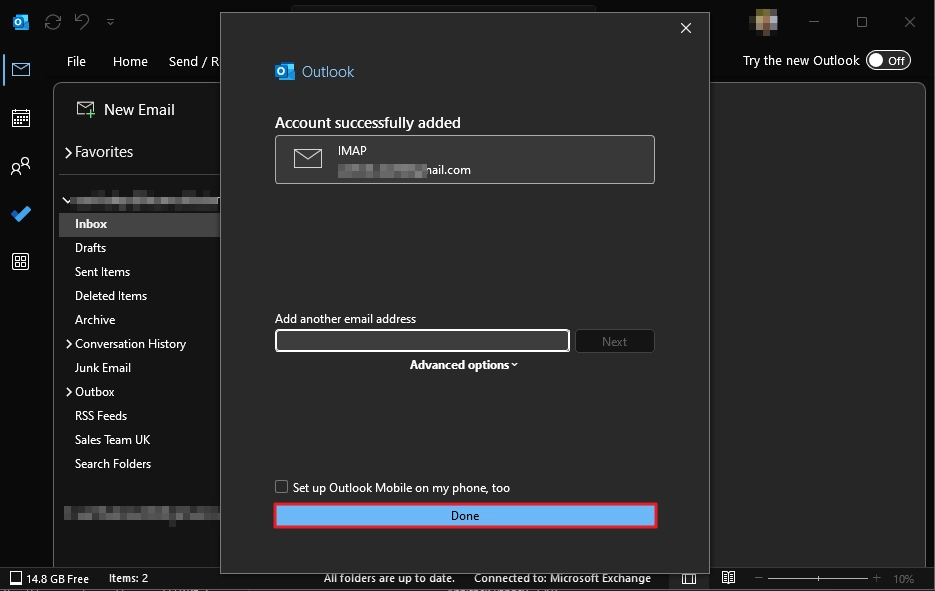 Enter your Gmail password and continue with the setup