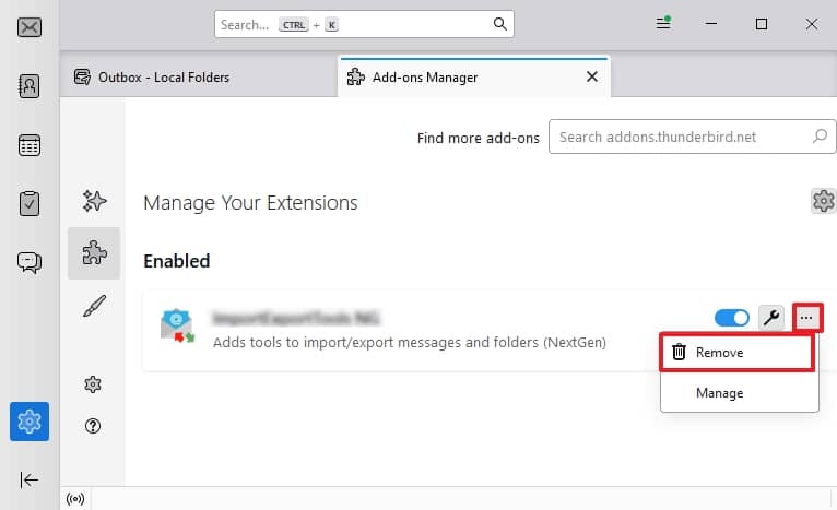 select the add in click on three dots,