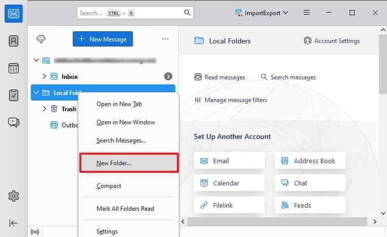 create a new folder and drop your EML file here