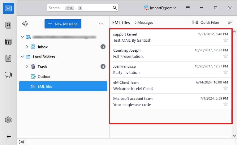 EML file will be successfully added to Mozilla Thunderbird