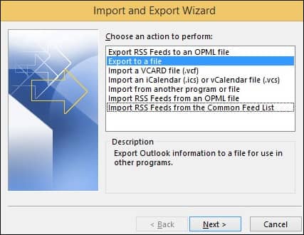 Export to a file