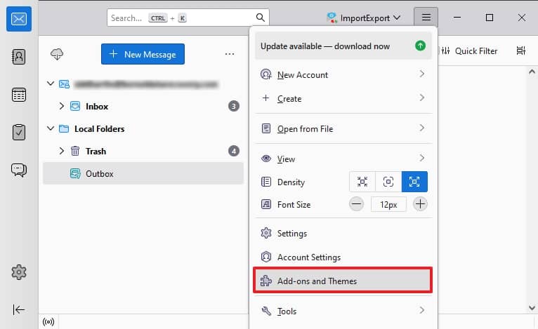Click on the Menu and choose the Add Ons