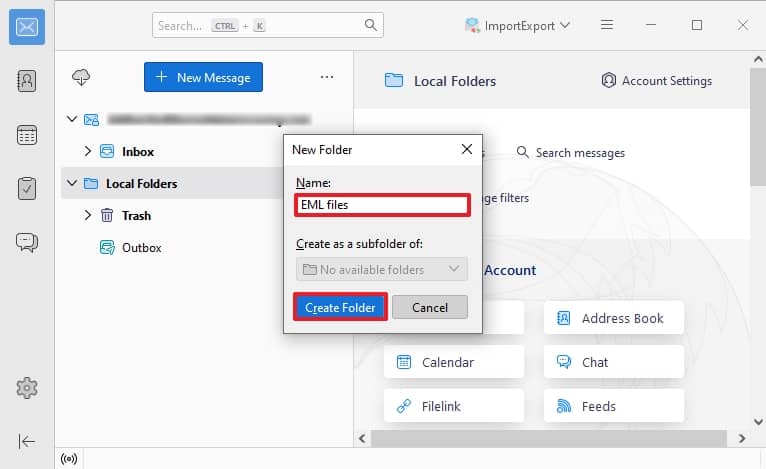 Create a folder and specify the name of the folder