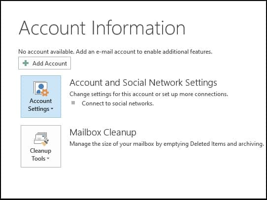 select Account Settings