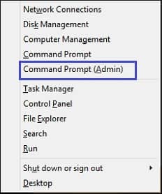 select command prompt  for the given options
