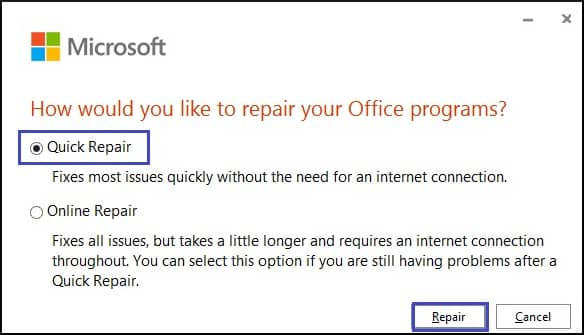 click repair