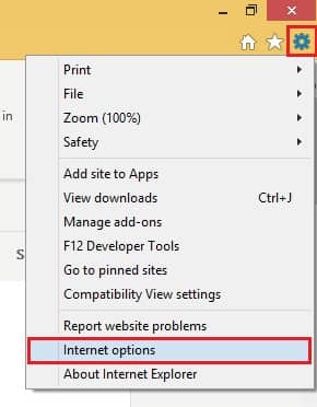 click on Internet options