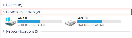 check the remaining space in the hard drives