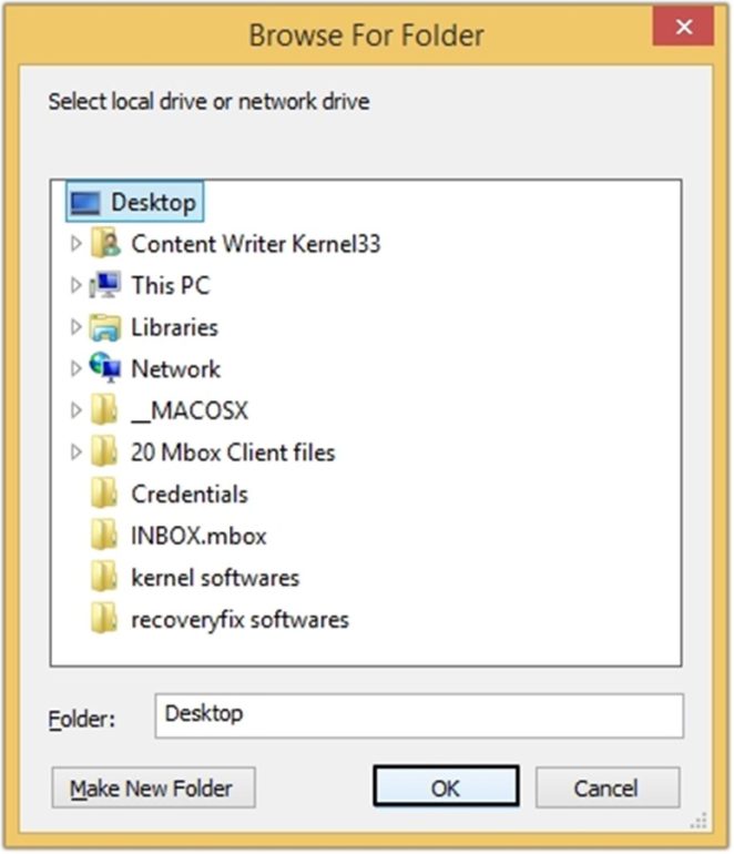 choose the desired saving location