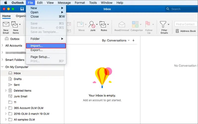 Go to file and click import