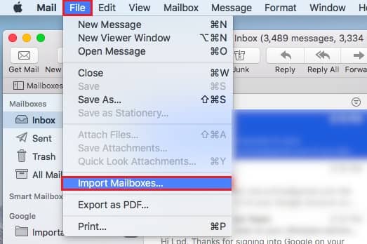 Import Mailboxes