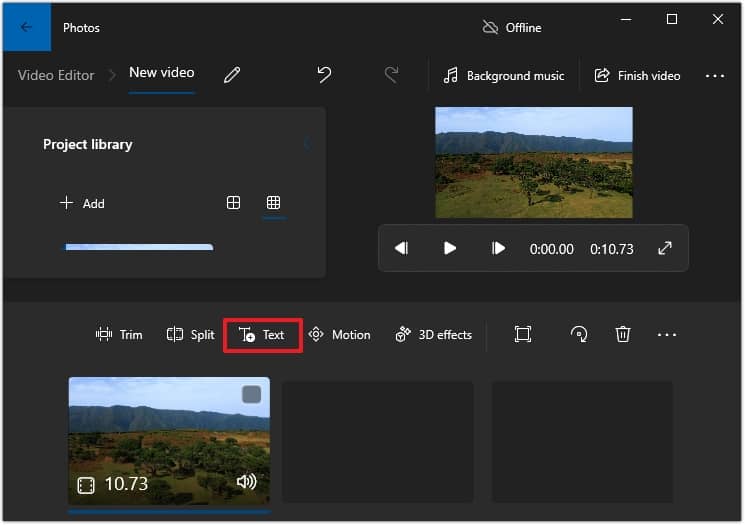 select the video file from Project library