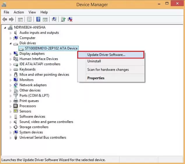 update driver software