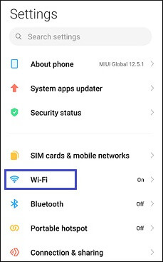 click on Wi-Fi/Connections option