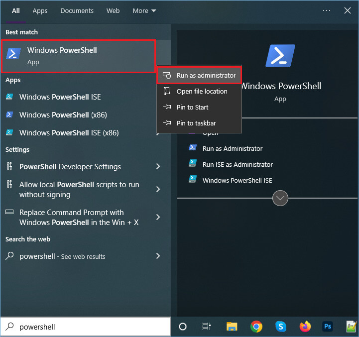 Start Windows PowerShell
