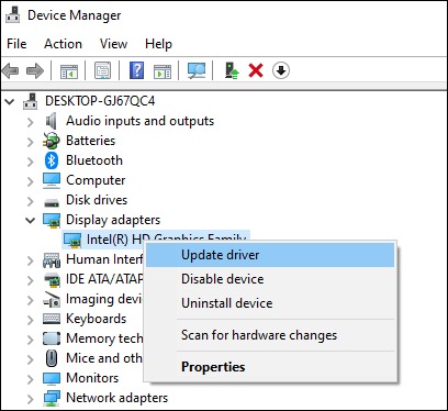 Select Update Driver