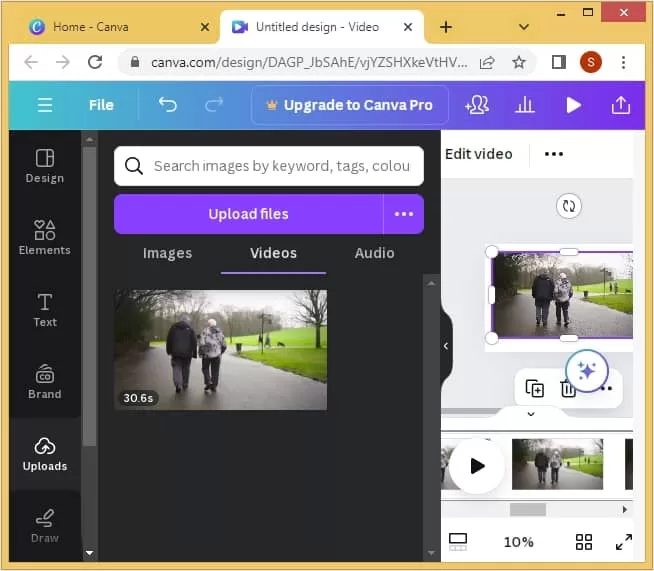 drag video file