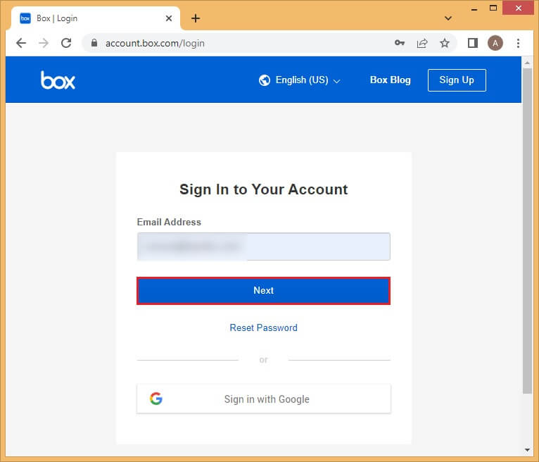 open official box website and enter email address and loginyour account