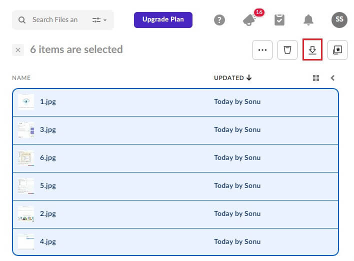 Click on all required files