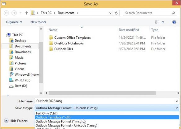 how to create an email template in outlook windows 10