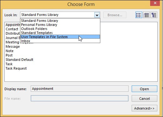 User Templates in File System