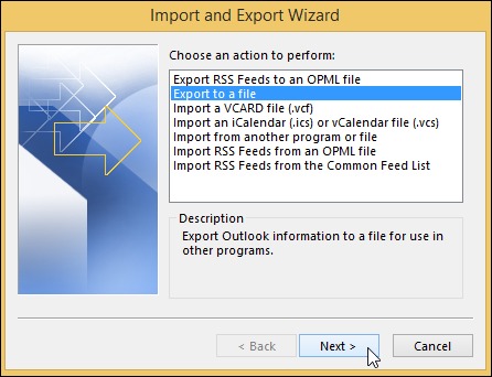 Export to a file