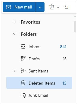 Deleted Items folder